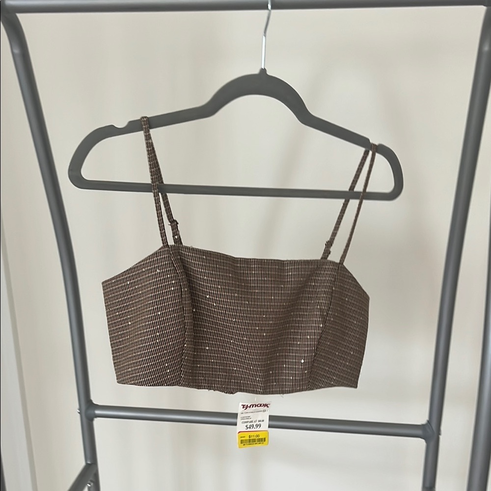 House of Harlow 1960 Brown and Black Fitted Bustier Camisole
